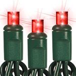 (48) Bulbs - Commercial LED System - Red Wide Angle Mini Lights - Length 24 ft. - Bulb Spacing 6 in. - Green Wire - 24V - 3-Channel