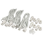 Incandescent - Accessory Kit for 200 ft. Rope Light - Includes (3) 6 ft. Power Cord, (4) Connectors, (3) End Caps - 1/2 in. - 3 Wire - FlexTec C1342