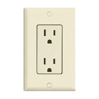 Leviton T5325-T - Decora Duplex Receptacle - 15 Amps - 125 Volt - Light Almond